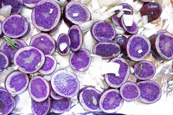Garlic Roasted Purple Potatoes